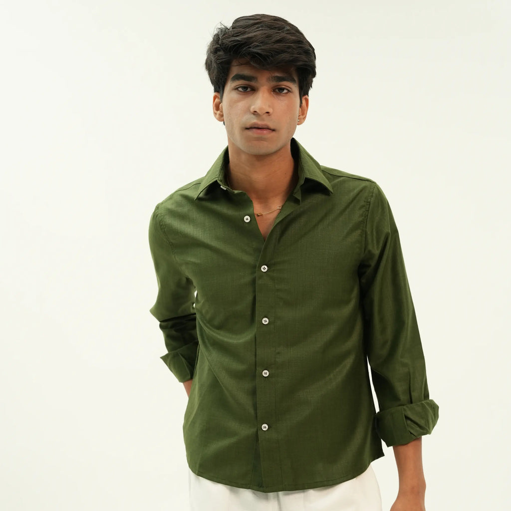 DEEP FOREST REFINED LINEN SHIRT VESTRIC