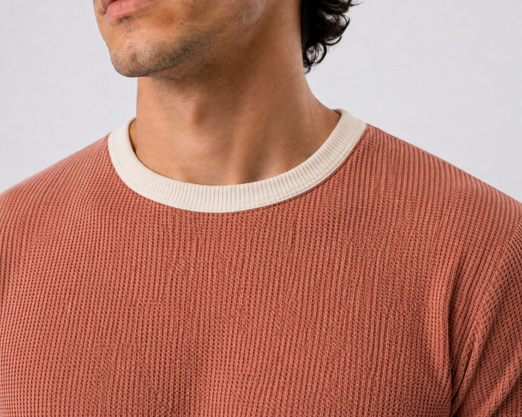 WAFFLE CROPPED RINGER TEES