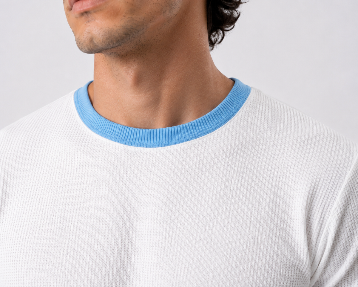 WAFFLE CROPPED RINGER TEES