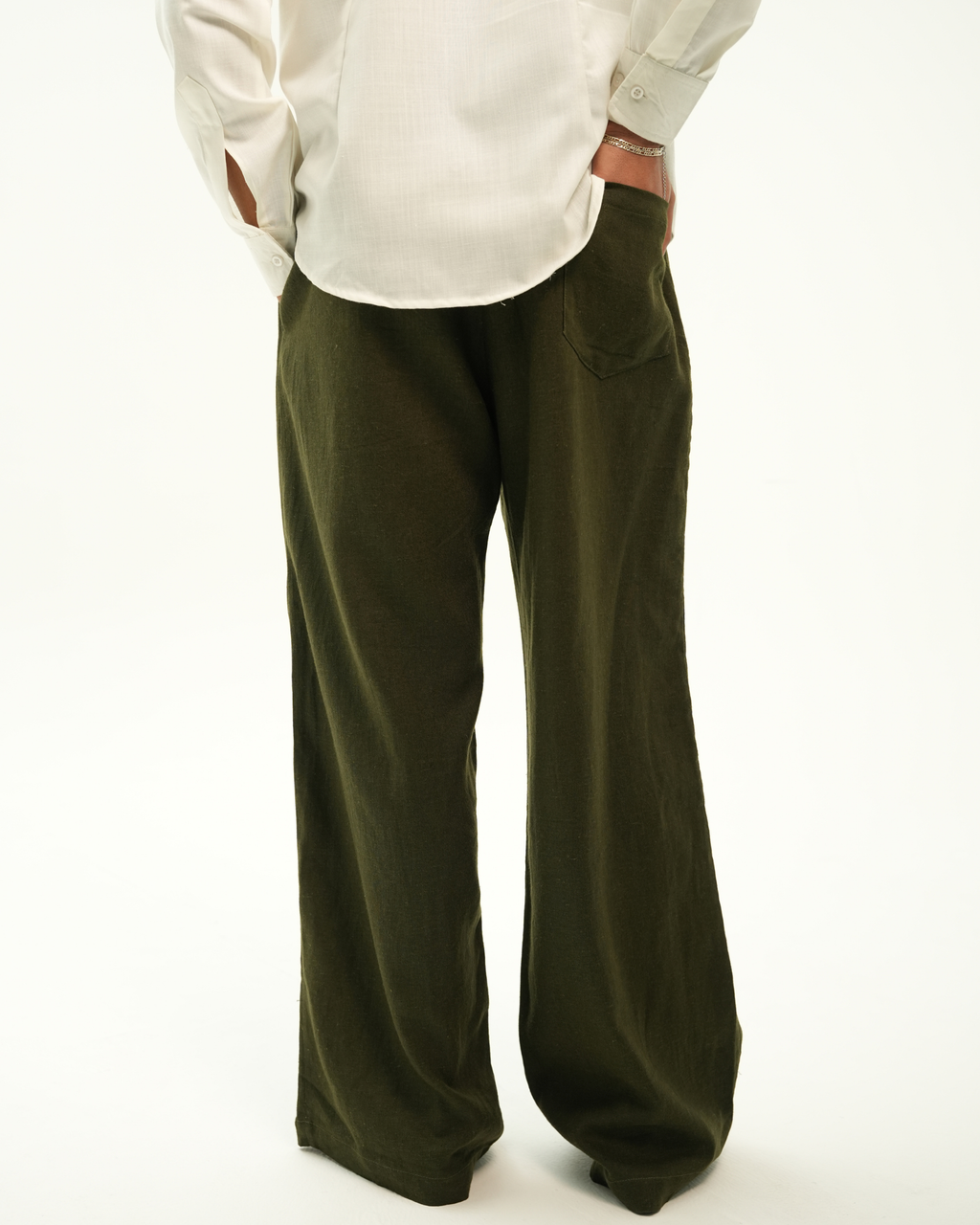 OLIVE MOSS LINEN PANTS