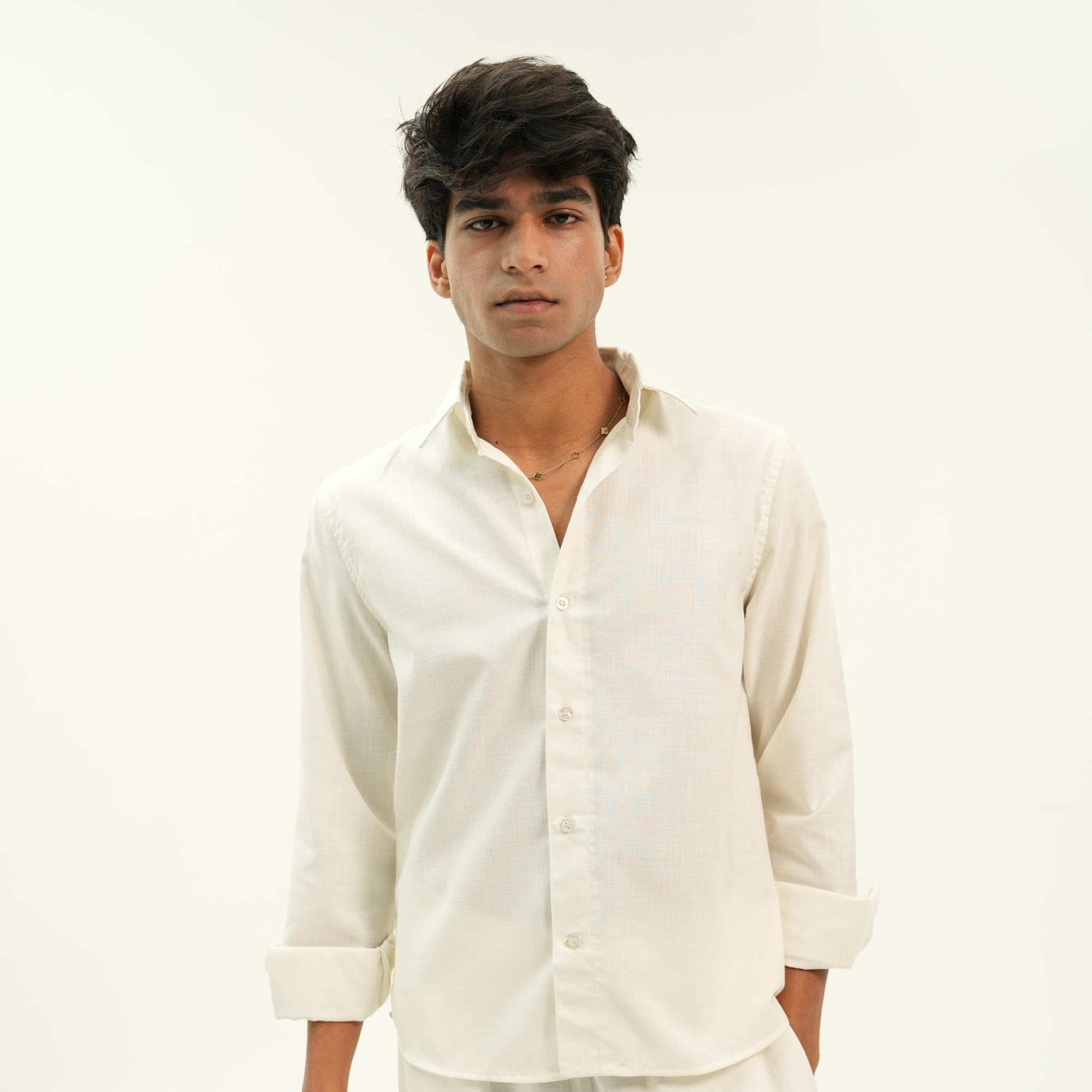 IVORY REFINED LINEN SHIRT