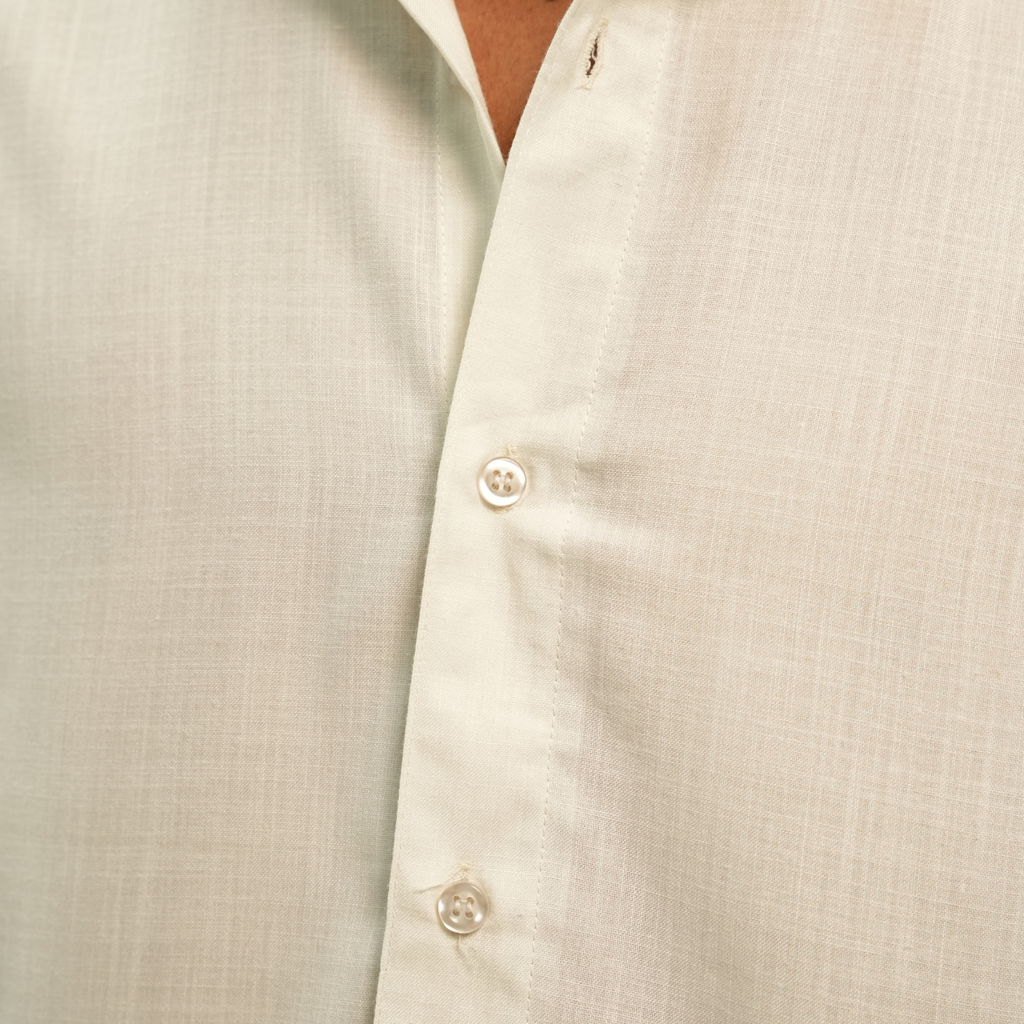 IVORY CROPPED LINEN SHIRT