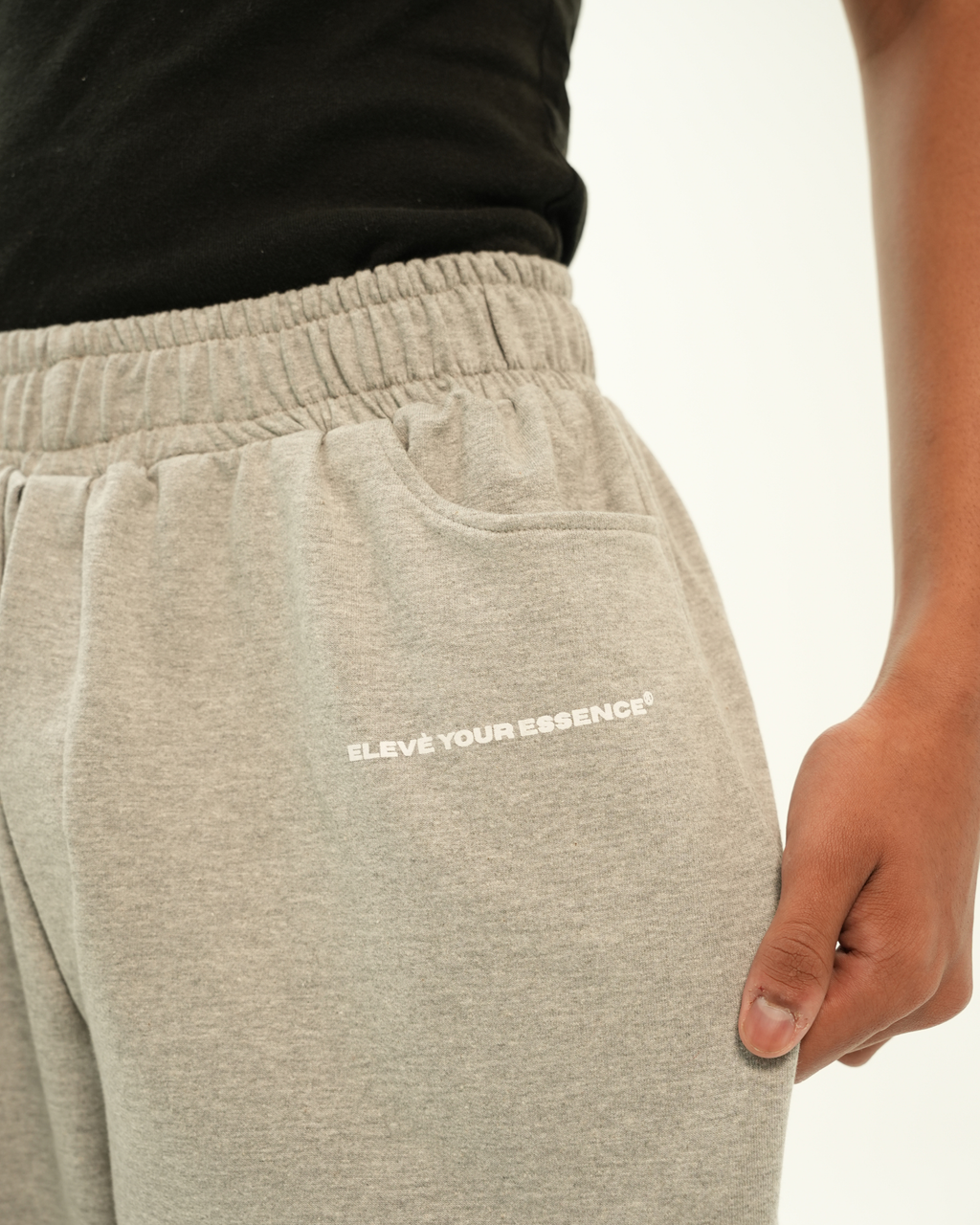 GREY MELANGE BAGGY SWEATPANTS