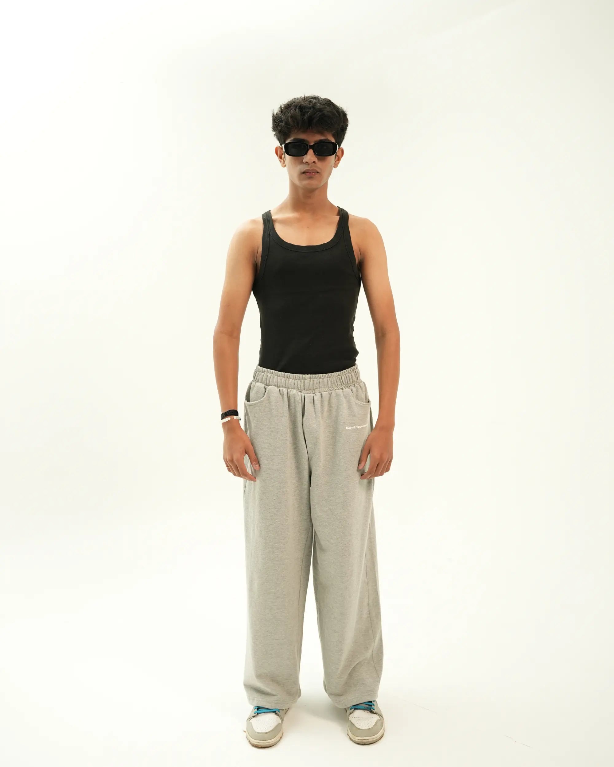 GREY MELANGE BAGGY SWEATPANTS VESTRIC